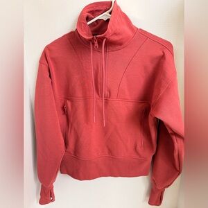 Old Navy Dynamic Fleece Half-Zip Pullover Sweatshirt XS Dusty Rose Crop